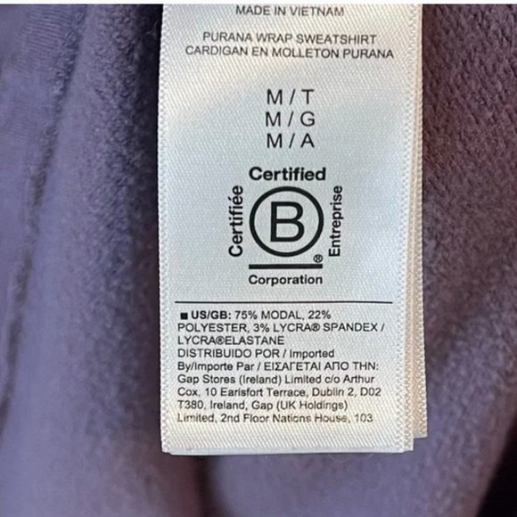 GUC Athleta Purple Purana Hooded Crossover Wrap Cardigan Sweatshirt Size M/T - Picture 5 of 6